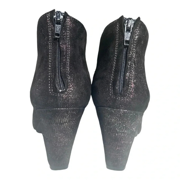 Pas De Rouge Metallic Black Iridescent Ankle Bootie Steampunk Women’s Size 5 - Picture 7 of 13